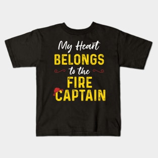 My Heart Belongs to the Fire Captain Kids T-Shirt